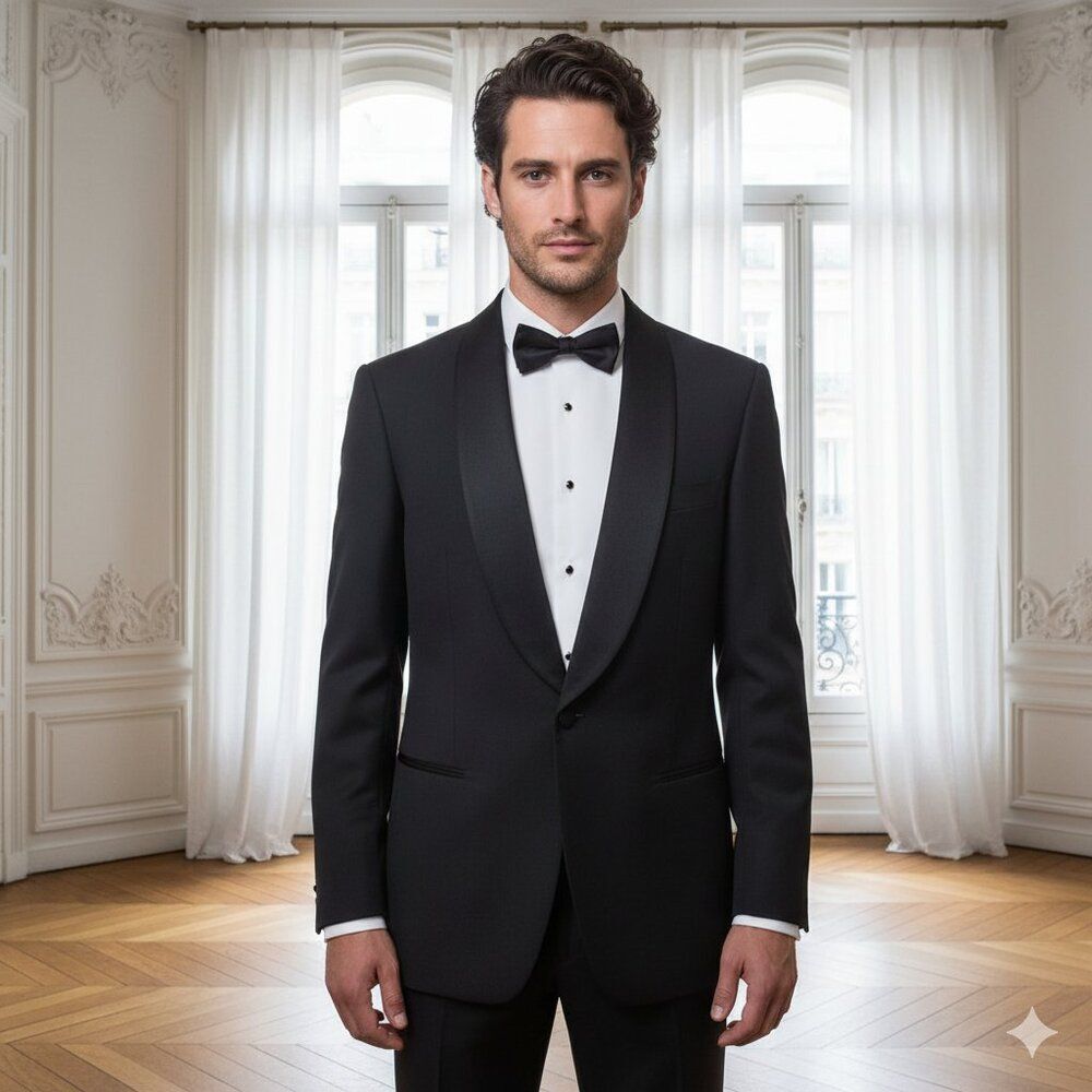 Men's Classic Black Tux Blazer Size 42R